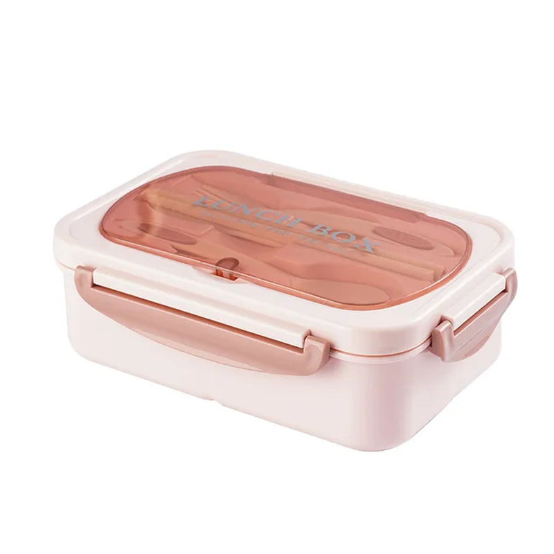 Lunch Box with Tableware for Office Workers Square Divided Microwave Oven Bento Box Leakproof Food Container for Picnic Camping