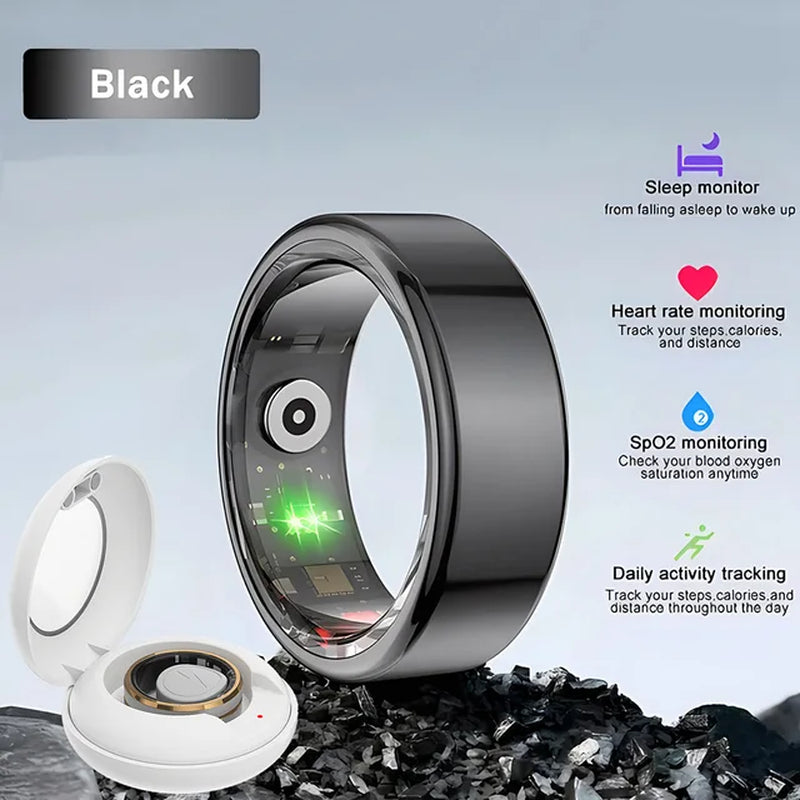 5ATM Waterproof Smart Ring for Men Women Health Monitor Photo Control Sleep Recording Sport Mode GPS Tracking Smartring 2024 New